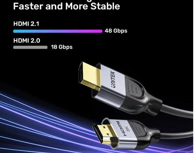 Cáp HDMI 2,1 chuẩn 8K dài từ 1m đến 5m chính hãng Unitek mã C1108GY01